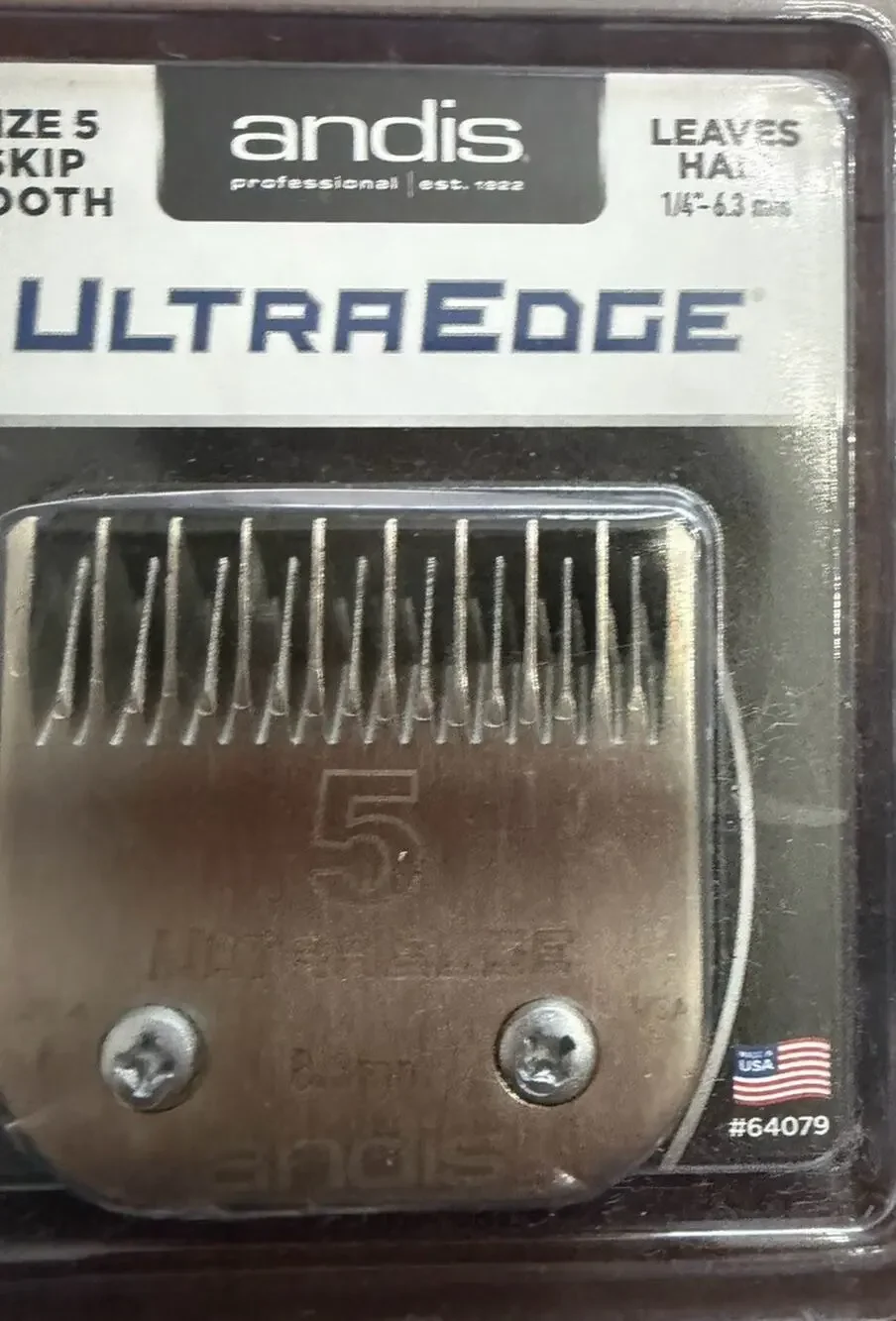 Andis UltraEdge Size 5 Skip Tooth Clipper Blade #64079 New Sealed USA